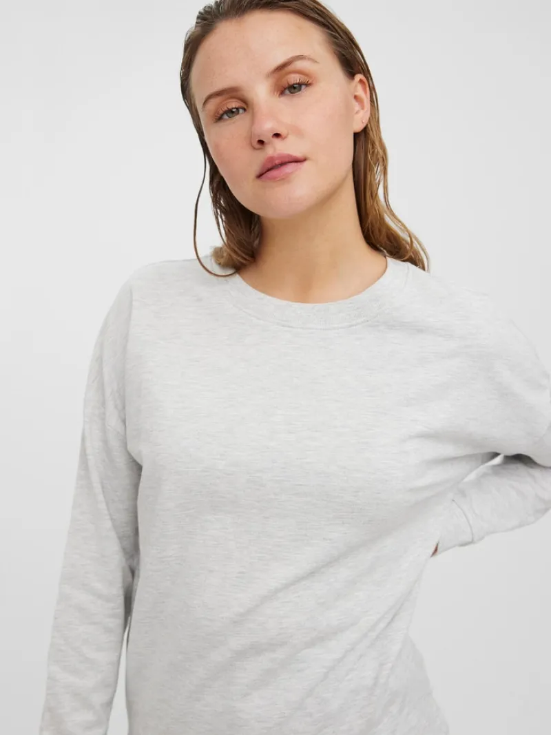Vero Moda Pullover & Sweatshirts*VMOCTAVIA LS SWEAT NOOS Light Grey Melange