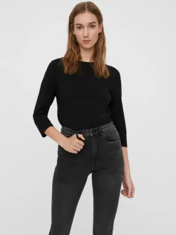 Vero Moda Shirts*VMPANDA MODAL 3/4 TOP NOOS Black