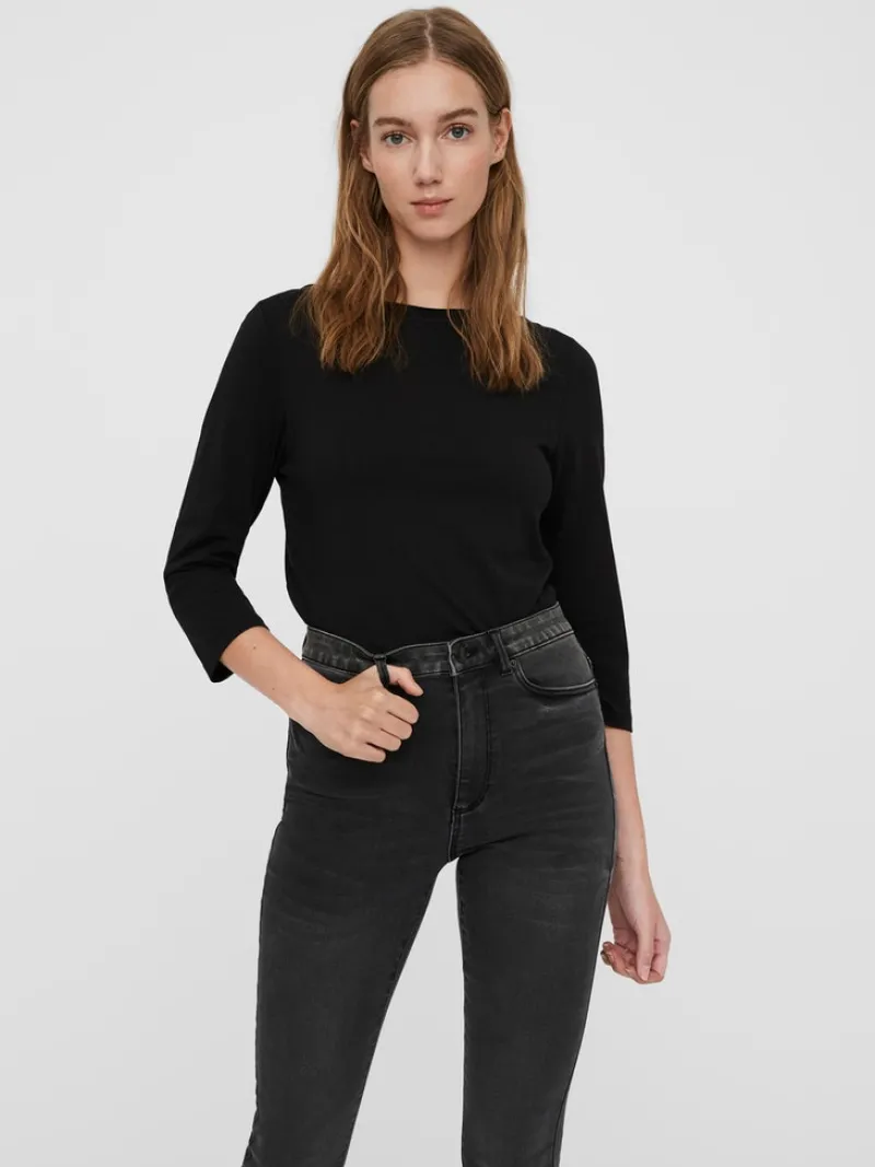 Vero Moda Shirts*VMPANDA MODAL 3/4 TOP NOOS Black