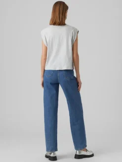 Vero Moda Shirts*VMPANNA GLENN SL TOP JRS Light Grey Melange