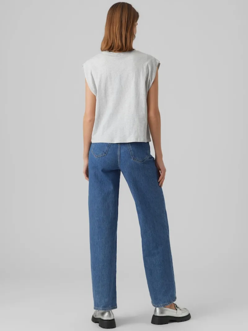 Vero Moda Shirts*VMPANNA GLENN SL TOP JRS Light Grey Melange