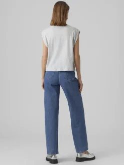 Vero Moda Shirts*VMPANNA GLENN SL TOP JRS Light Grey Melange