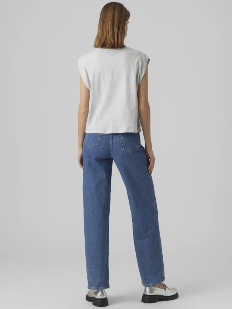 Vero Moda Shirts*VMPANNA GLENN SL TOP JRS Light Grey Melange