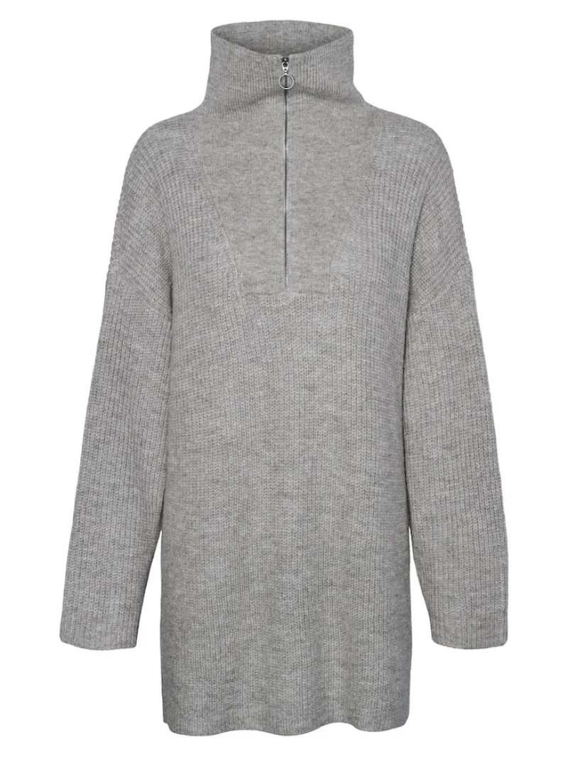 Vero Moda Pullover & Sweatshirts*VMPERNILLA LS HIGHNECK ZIPPER PULL GA Light Grey Melange