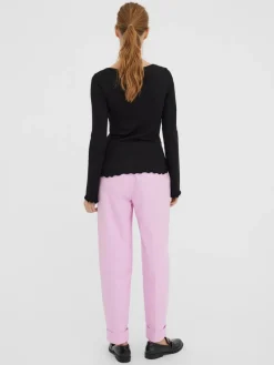 Vero Moda Shirts*VMPOLLY L/S RIB BALLOON SLEEVE TOP VIP Black