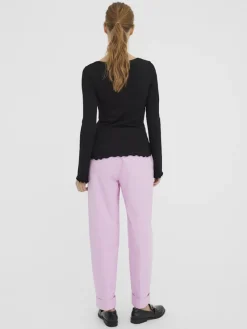 Vero Moda Shirts*VMPOLLY L/S RIB BALLOON SLEEVE TOP VIP Black