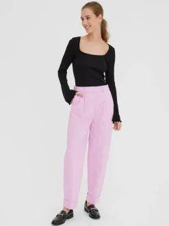 Vero Moda Shirts*VMPOLLY L/S RIB BALLOON SLEEVE TOP VIP Black