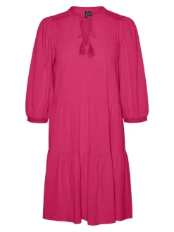 Vero Moda Kleider*VMPRETTY 3/4 TUNIC WVN NOOS Raspberry Sorbet