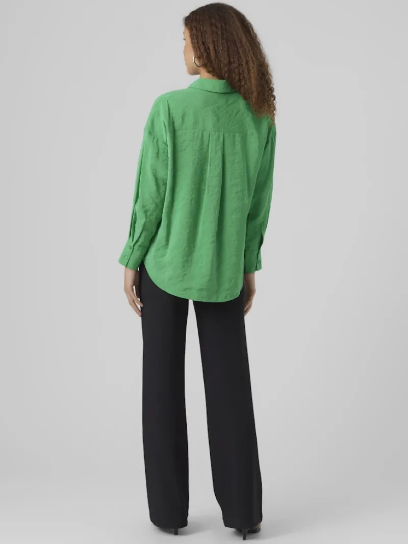 Vero Moda Blusen*VMQUEENY LS OVERSIZE SHIRT WVN GA NOOS bright green