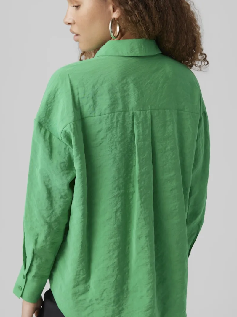 Vero Moda Blusen*VMQUEENY LS OVERSIZE SHIRT WVN GA NOOS bright green