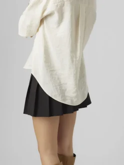 Vero Moda Blusen*VMQUEENY LS OVERSIZE SHIRT WVN GA NOOS antique white