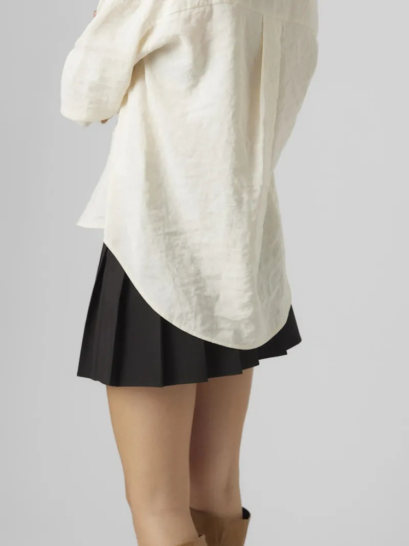 Vero Moda Blusen*VMQUEENY LS OVERSIZE SHIRT WVN GA NOOS antique white