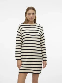 Vero Moda Kleider*VMSABA LS O-NECK BUTTON DRESS GA birch
