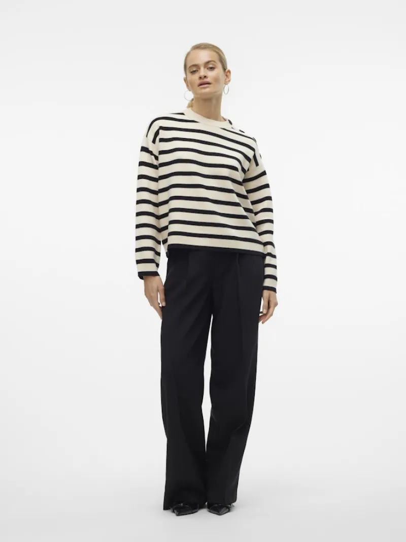 Vero Moda Pullover & Sweatshirts*VMSABA LS O-NECK BUTTON PULLOVER GA NOOS birch1