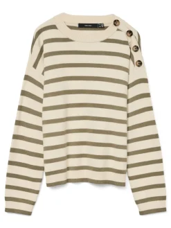 Vero Moda Pullover & Sweatshirts*VMSABA LS O-NECK BUTTON PULLOVER GA NOOS birch2