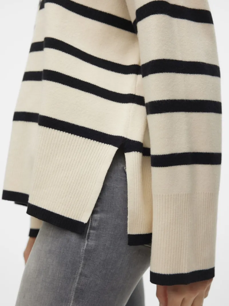 Vero Moda Pullover & Sweatshirts*VMSABA LS O-NECK STRIPE PULLOVER GA NOOS Birch-W BLACK