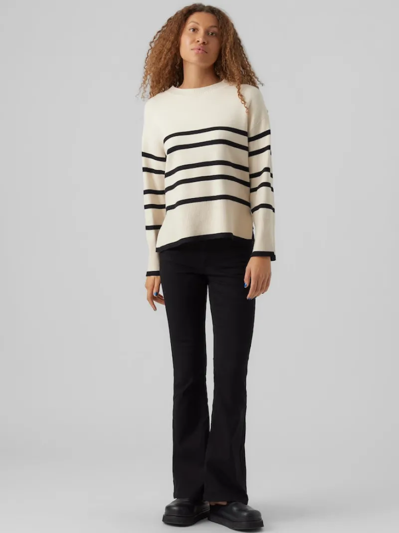 Vero Moda Pullover & Sweatshirts*VMSABA LS O-NECK STRIPE PULLOVER GA NOOS Birch-W BLACK