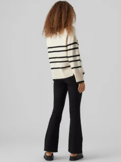 Vero Moda Pullover & Sweatshirts*VMSABA LS O-NECK STRIPE PULLOVER GA NOOS Birch-W BLACK