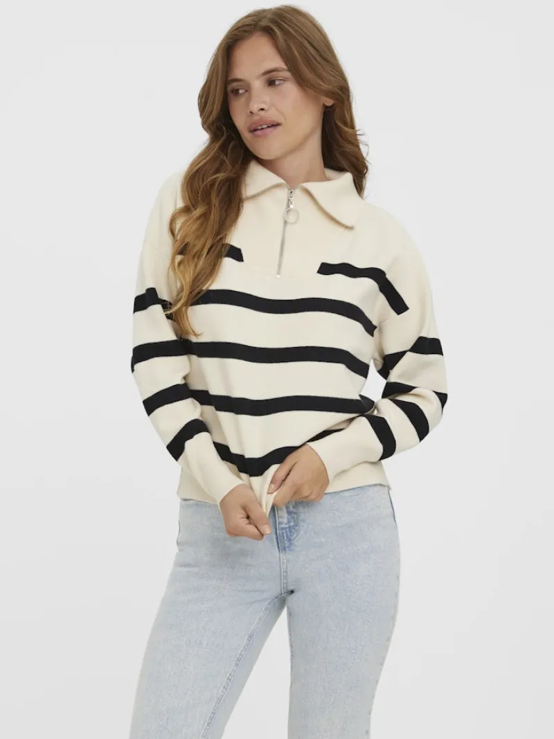 Vero Moda Pullover & Sweatshirts*VMSABA STRIPE LS HIGHNECK BLOUSE GA NOOS birch
