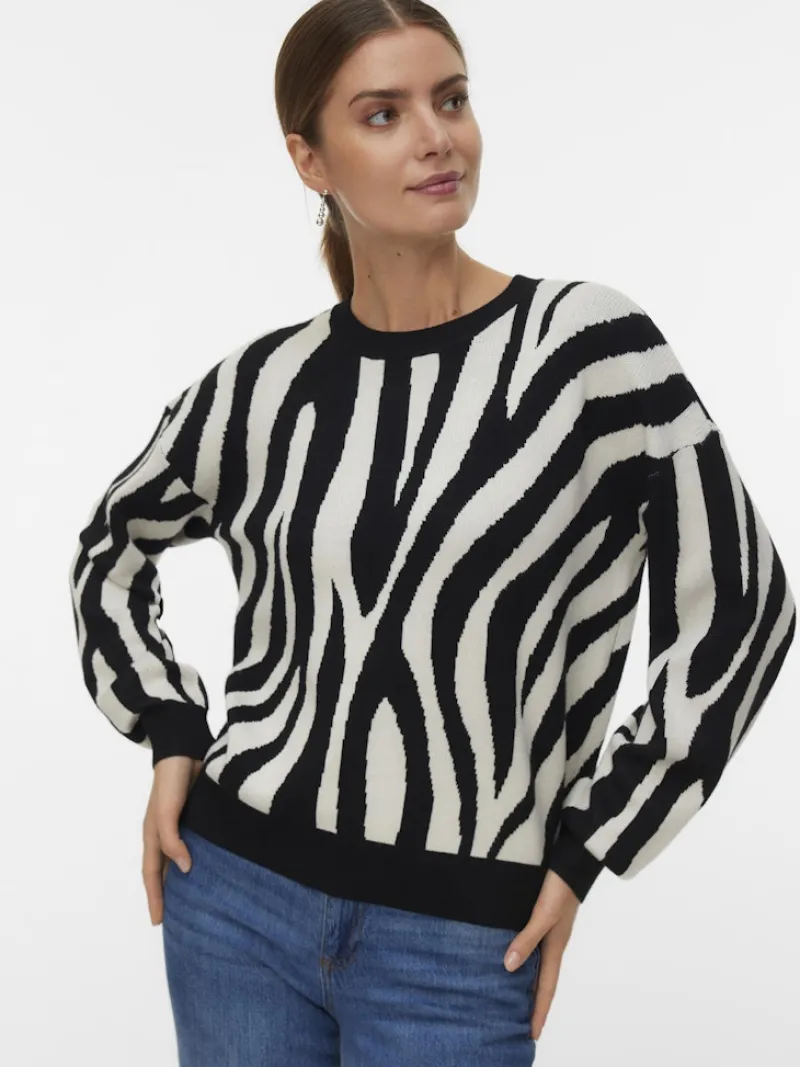 Vero Moda Pullover & Sweatshirts*VMSILJEANIMAL LS O-NCK PULLOVER GA NOOS birch