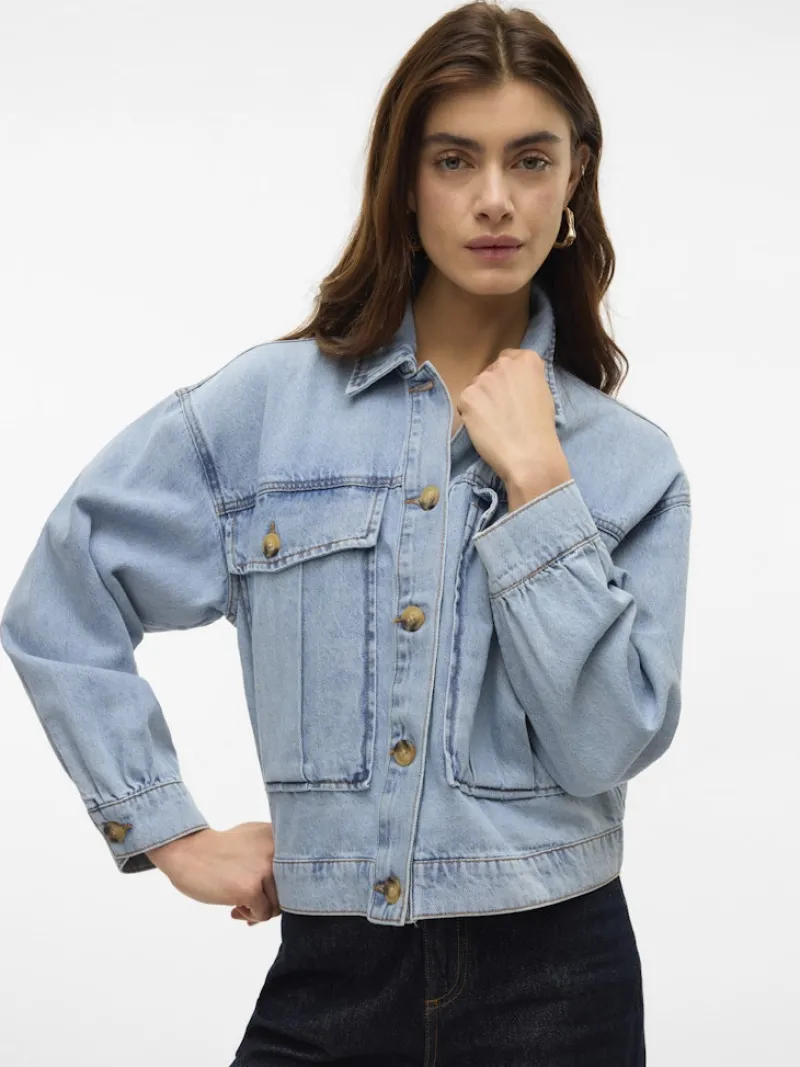 Vero Moda Jacken*VMSILKA L/S DNM SHACKET YO367 Light Blue Denim