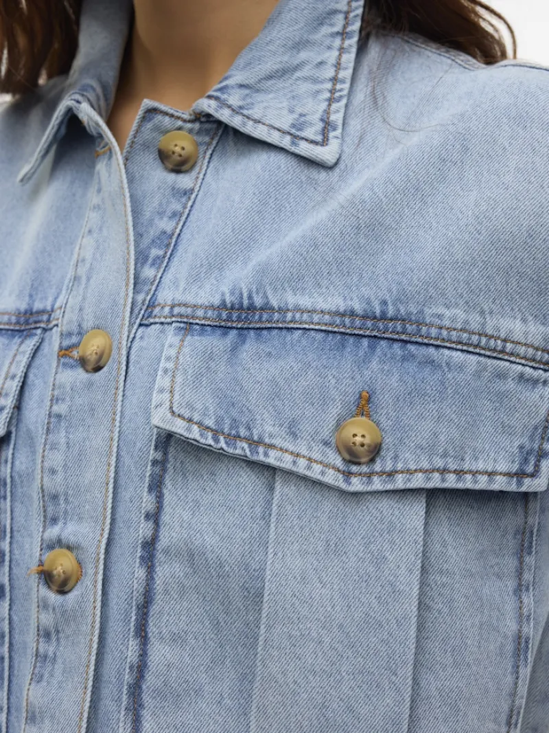 Vero Moda Jacken*VMSILKA L/S DNM SHACKET YO367 Light Blue Denim