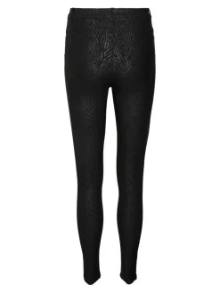 Vero Moda Hosen*VMSOPHIA HR SKINNY ZEBRA COATED PANT Black