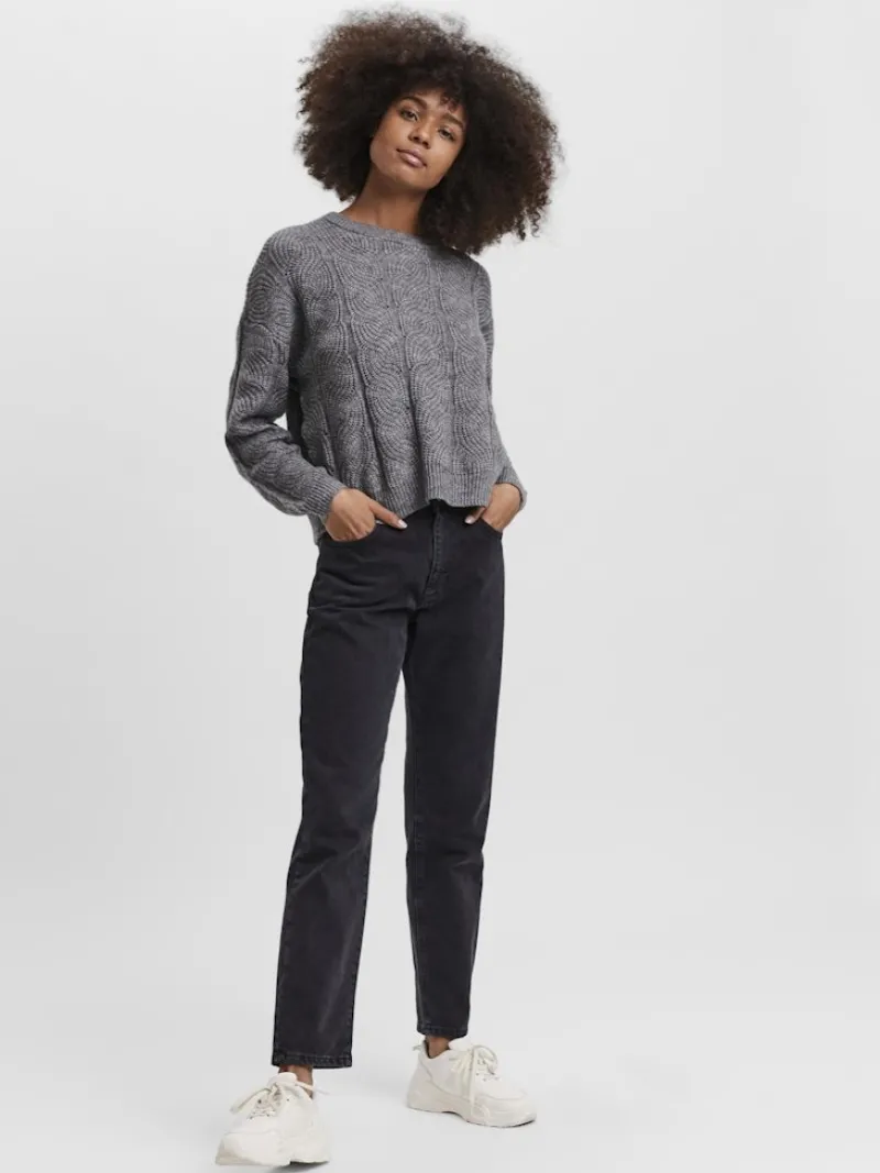 Vero Moda Pullover & Sweatshirts*VMSTINNA LS STRUCTURE BLOUSE GA Medium Grey Melange