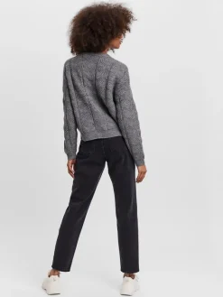Vero Moda Pullover & Sweatshirts*VMSTINNA LS STRUCTURE BLOUSE GA Medium Grey Melange