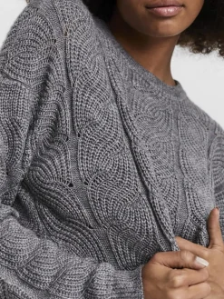 Vero Moda Pullover & Sweatshirts*VMSTINNA LS STRUCTURE BLOUSE GA Medium Grey Melange