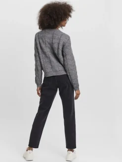 Vero Moda Pullover & Sweatshirts*VMSTINNA LS STRUCTURE BLOUSE GA Medium Grey Melange