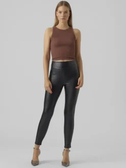 Vero Moda Hosen*VMSUELLA HR COATED LEGGING LCS Black