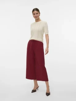 Vero Moda Hosen*VMTANYA HW 7/8 WIDE PANTS BOO syrah