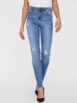 Vero Moda Jeans*VMTANYA MR S PIPING ANK DS CUT VI349 GA Medium Blue Denim