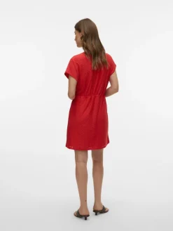 Vero Moda Kleider*VMTASSA SS SHORT DRESS JRS NOOS Fiery Red