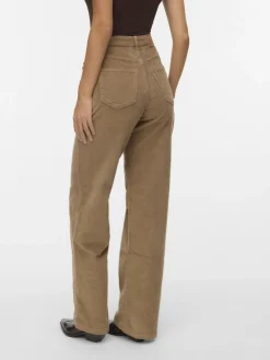 Vero Moda Hosen*VMTESSA HR WIDE CORDUROY PANTS GA NOOS Silver Mink