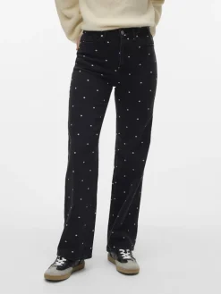 Vero Moda Jeans*VMTESSA HR WIDE EMB DOT JEANS RA132 Black Denim
