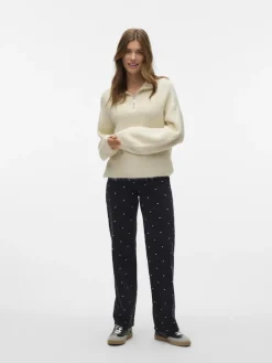 Vero Moda Jeans*VMTESSA HR WIDE EMB DOT JEANS RA132 Black Denim