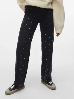 Vero Moda Jeans*VMTESSA HR WIDE EMB DOT JEANS RA132 Black Denim