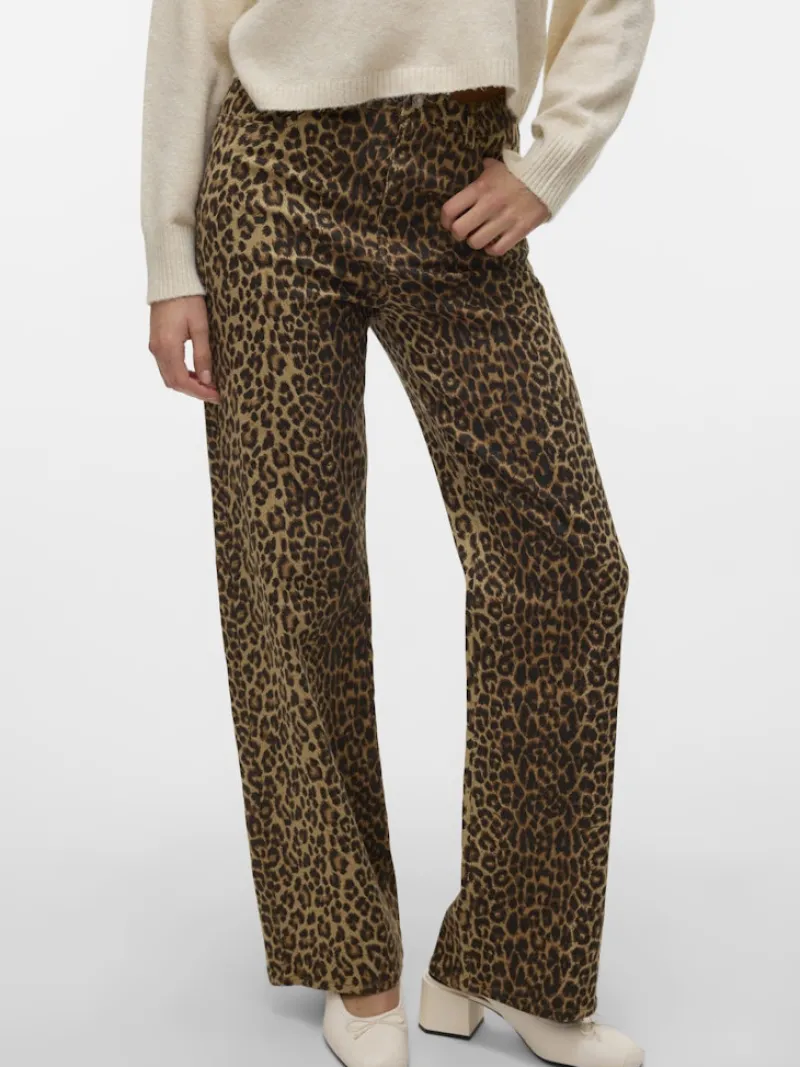 Vero Moda Jeans*VMTESSA HR WIDE STRETCH AOP JEANS NOOS Silver Mink