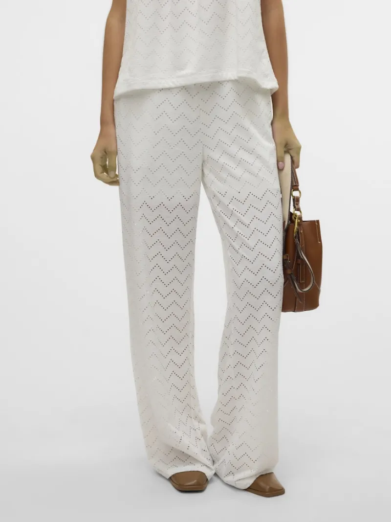 Vero Moda Hosen*VMTHAS NW WIDE PANT JRS GA VO Snow White