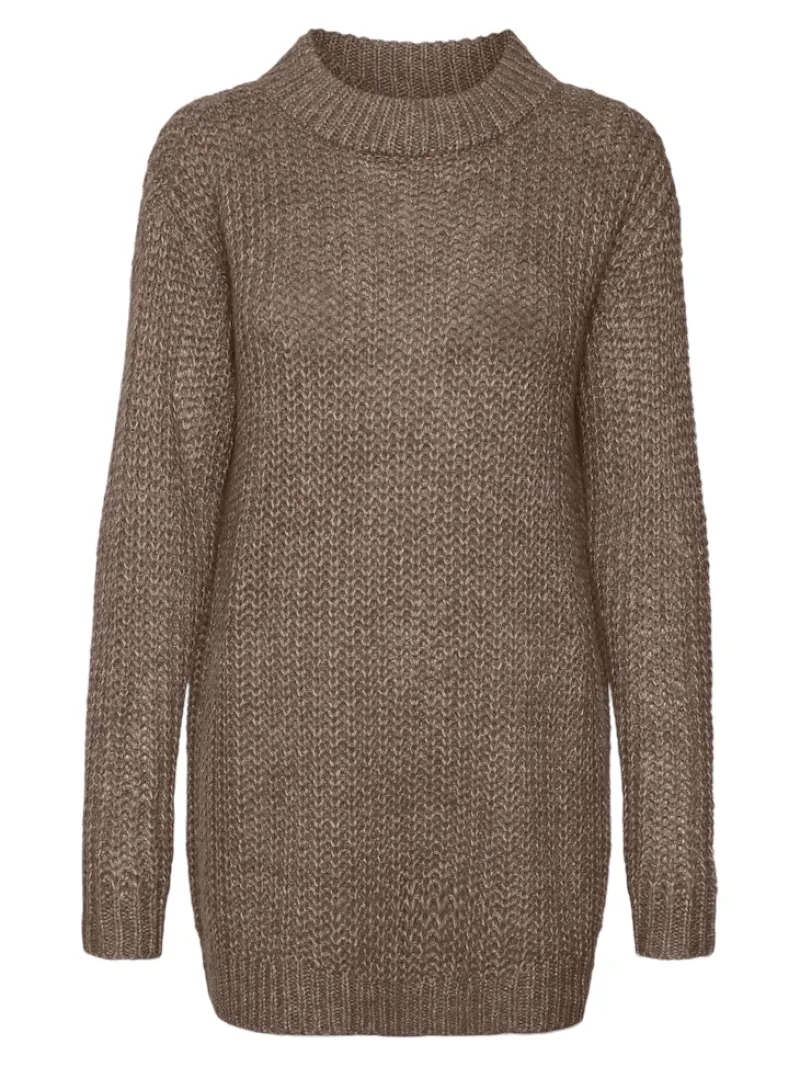 Vero Moda Pullover & Sweatshirts*VMTHUNDER LS O-NECK LONG PULLOVER GA BF brown lentil