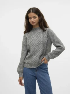 Vero Moda Pullover & Sweatshirts*VMUNIVERSE LS HIGHNECK PULLOVER GA BF Medium Grey Melange