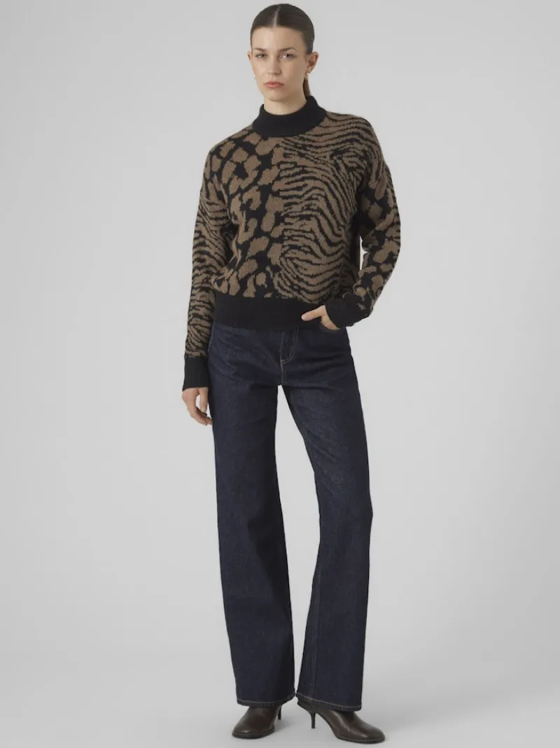 Vero Moda Pullover & Sweatshirts*VMVERA ANIMAL LS HIGHNECK PULLOVER BF Black