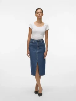 Vero Moda Röcke*VMVERI HR CALF DENIM SKIRT GA MIX NOOS Medium Blue Denim