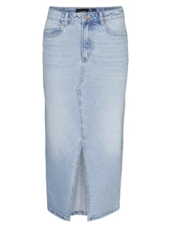 Vero Moda Röcke*VMVERI HR CALF DENIM SKIRT GA MIX NOOS Light Blue Denim