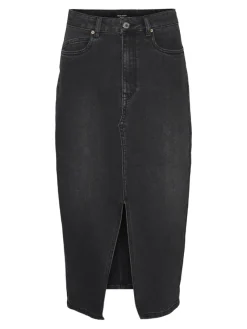 Vero Moda Röcke*VMVERI HR CALF DENIM SKIRT GA MIX NOOS Black