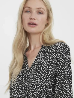 Vero Moda Kleider*VMVICA LS SHIRT CALF DRESS GA NOOS Black 1