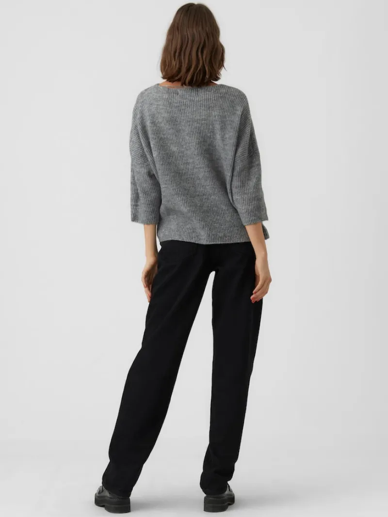 Vero Moda Pullover & Sweatshirts*VMVIGGARIB 3/4 BOATNECK BLOUSE GA Medium Grey Melange