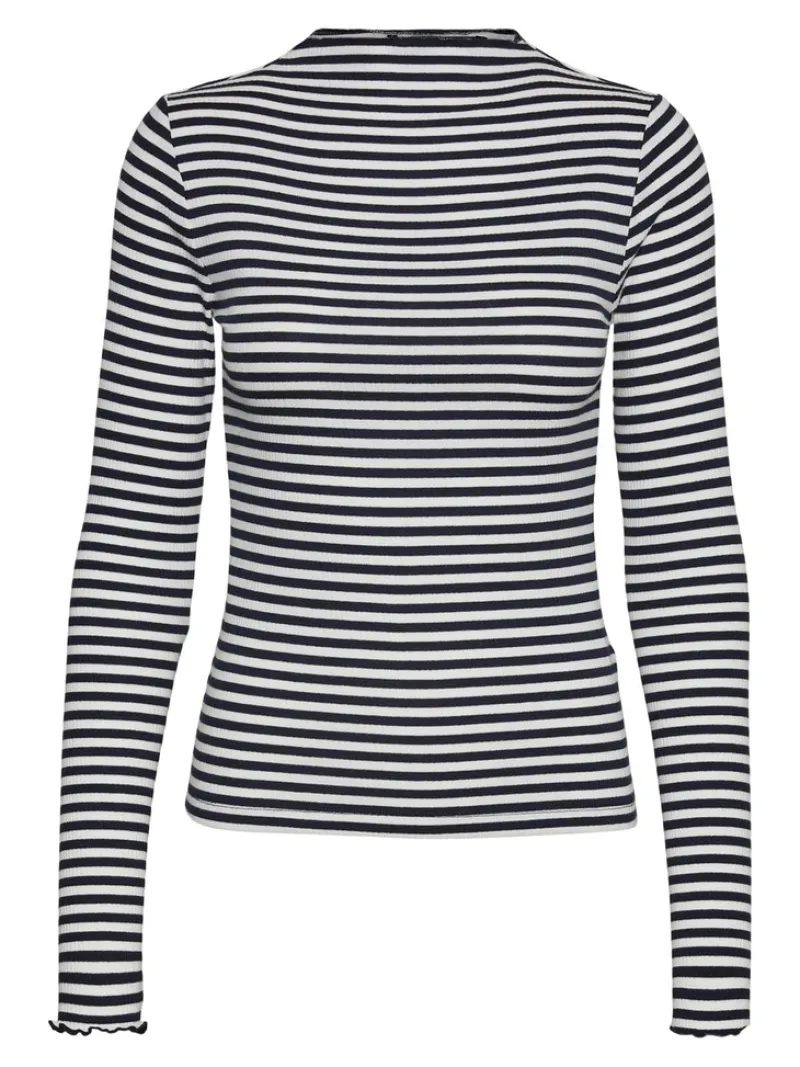Vero Moda Shirts*VMVIO L/S HIGH NECK STRIP BLOUSE NOOS snow white 3